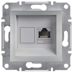 Розетка компьютерная RJ45 кат. 5е ASFORA алюминий EPH4300161